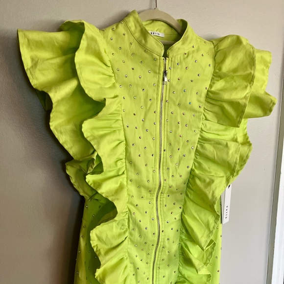 NWT Neon Green Dress with rhinestones - Picture 2 of 4